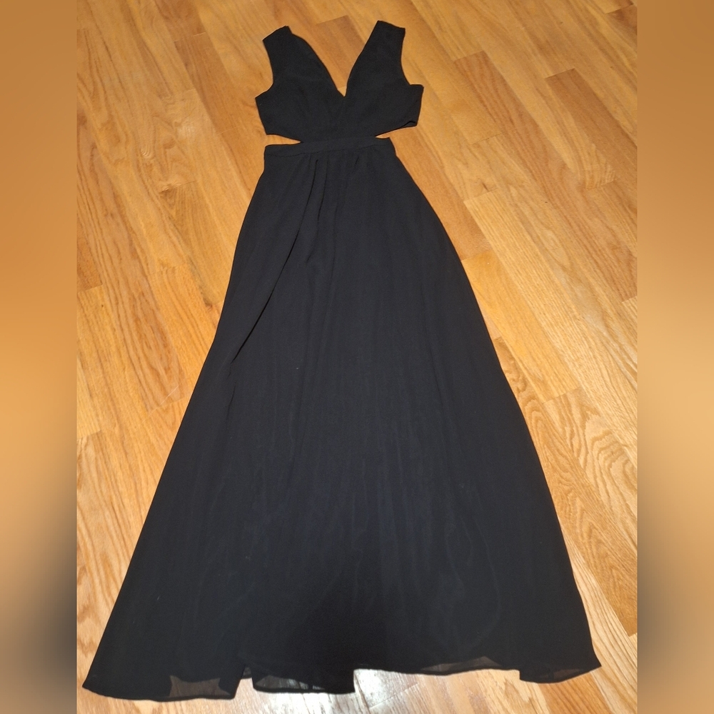 ASOS Formal Black Maxi Dress with Cut Out | Great Condition { Size 6